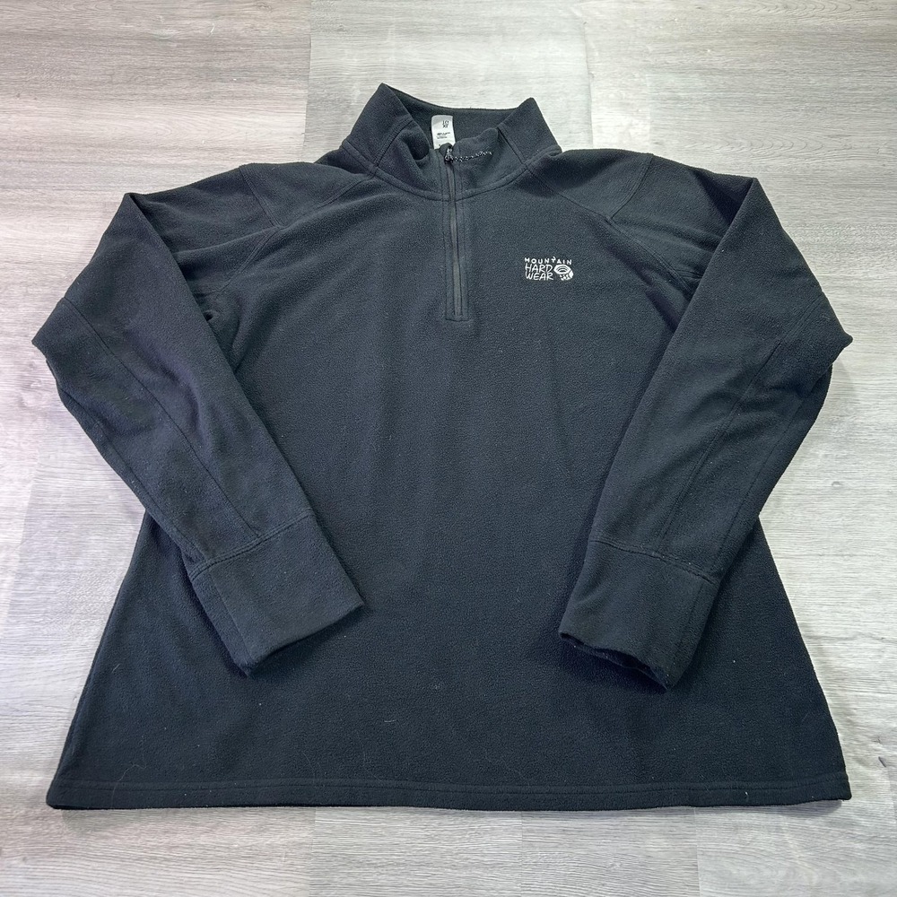 Mountain Hardwear Pullover Sweater‎ Womens XL Black Fleece 1/2 Zip Mock Neck